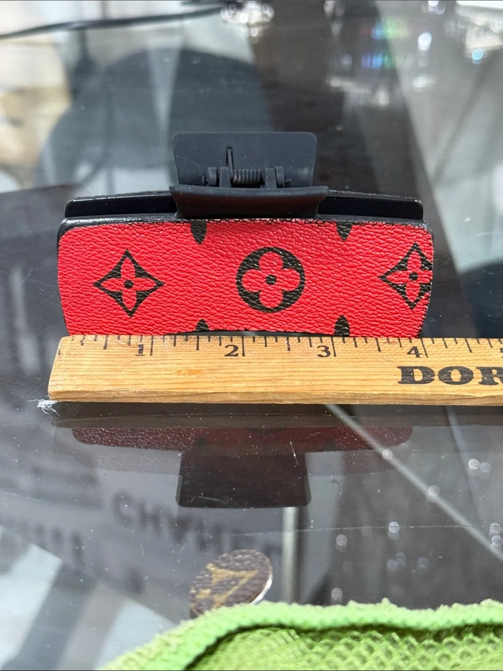 Louis Vuitton Supreme material upcycled large hair clip claw new*SALE*